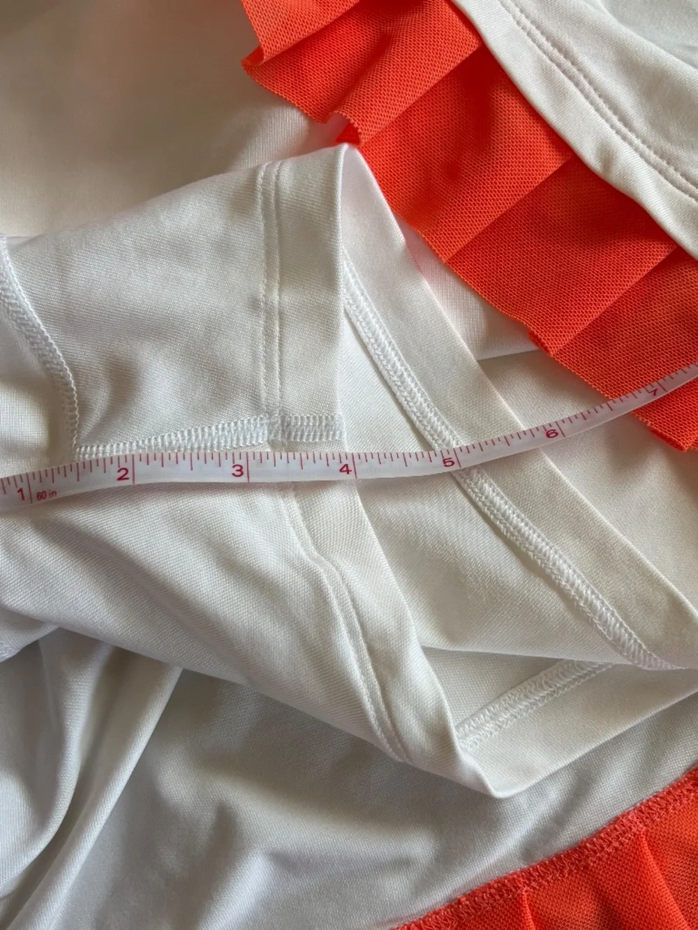 Nike Dri-Fit Tennis Skort Womens Large White Orange Ruffle Summer Preppy Golf